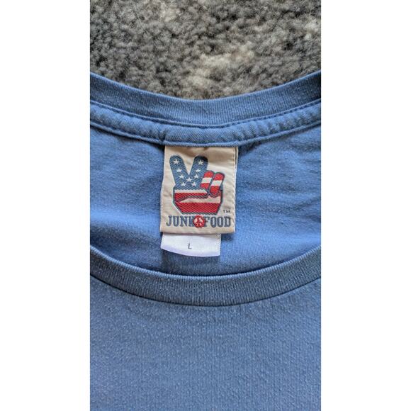 Vintage Junk Food Superman T-Shirt, Blue "Superman Mustache" - Large Made In USA - Picture 2 of 8